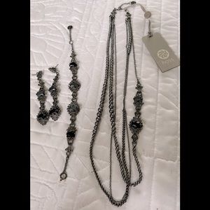 Hoss Intropia Art Deco Style Necklace, Bracelet & Earrings set